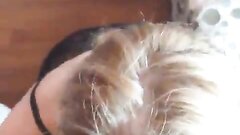 Middle-aged lady takes a full load of semen in her mouth